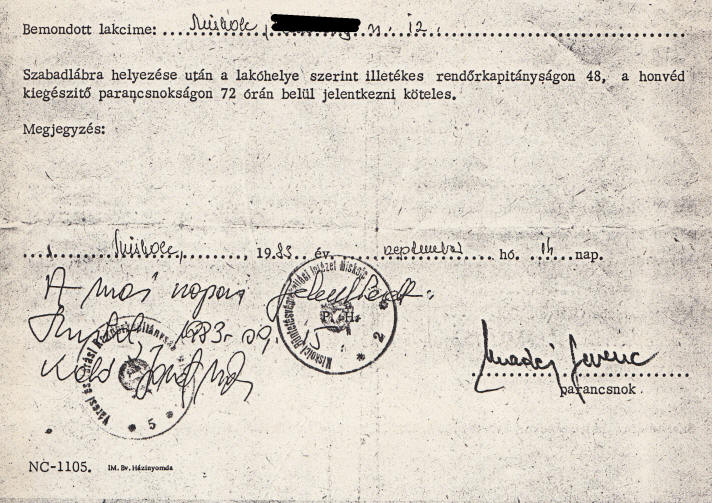 Dokumentum – Szabadulás